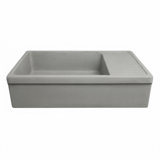 Fireclay Reversible Sink with Integral Drainboard and Decorative 2 ½" Lip on Both Sides