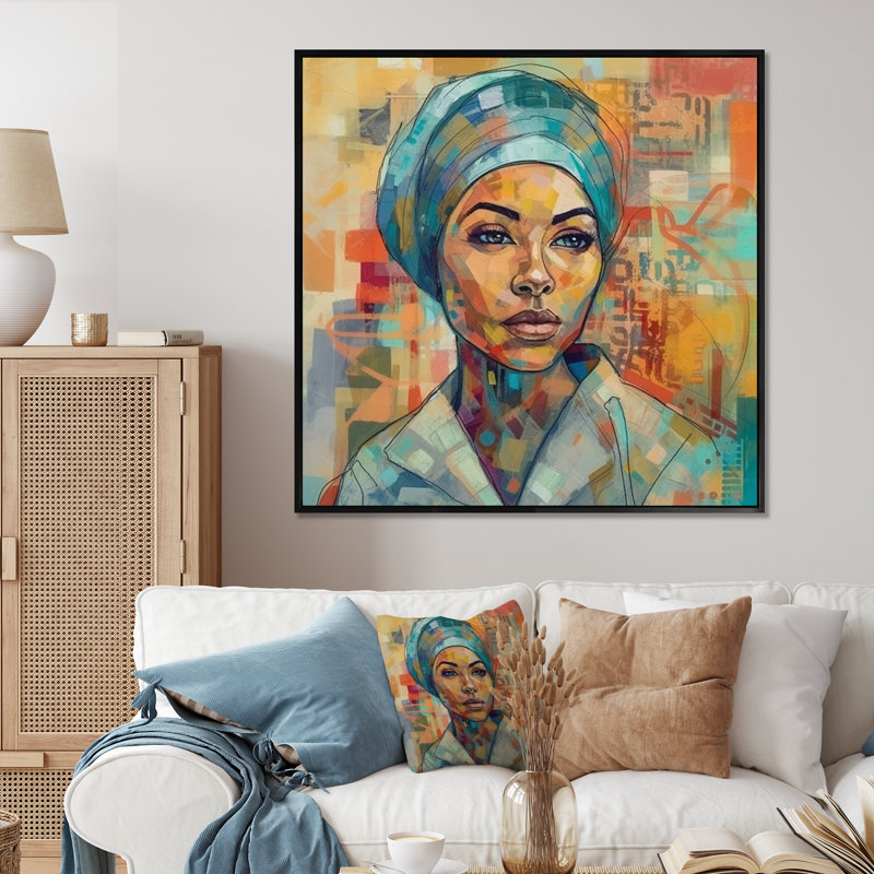 «Abstract», reproduction encadrée sur toile, L 16 po x H 16 po, Noir