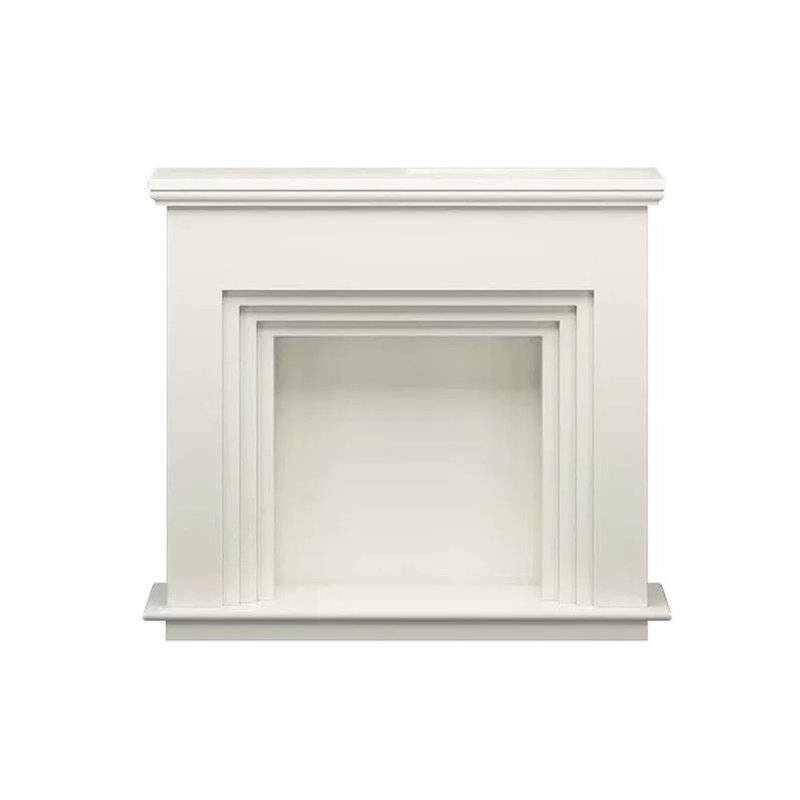 Beige Manufactured Wood Electric Fireplace