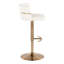Tabouret de bar réglable en similicuir Sone avec repose-pieds arrondi en T-103133936