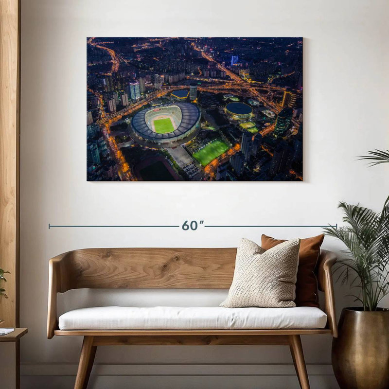 Vue aérienne du stade Sireci, H 30 po x l 45 po