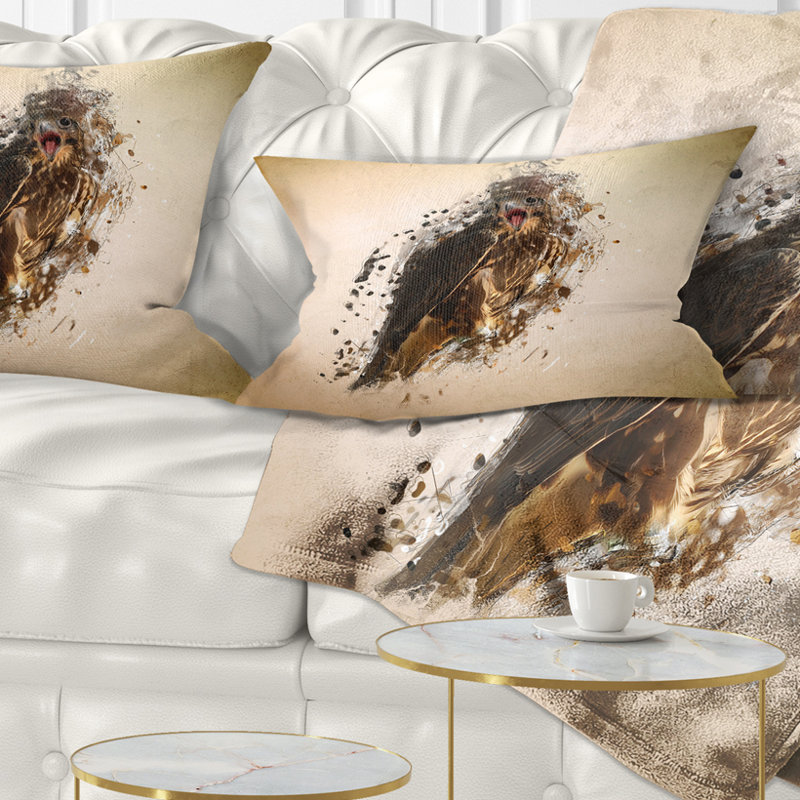 Coussin lombaire en vol falcon animal abstract