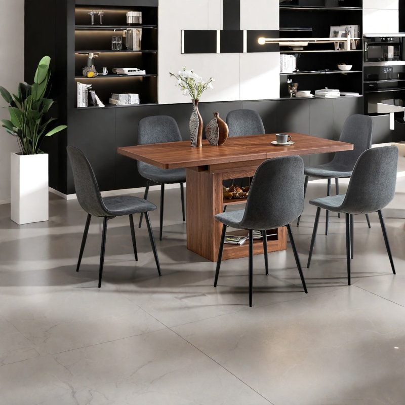 Ensembles de tables de salle à manger extensibles modernes avec rangement, bois aggloméré, pour cuisines
