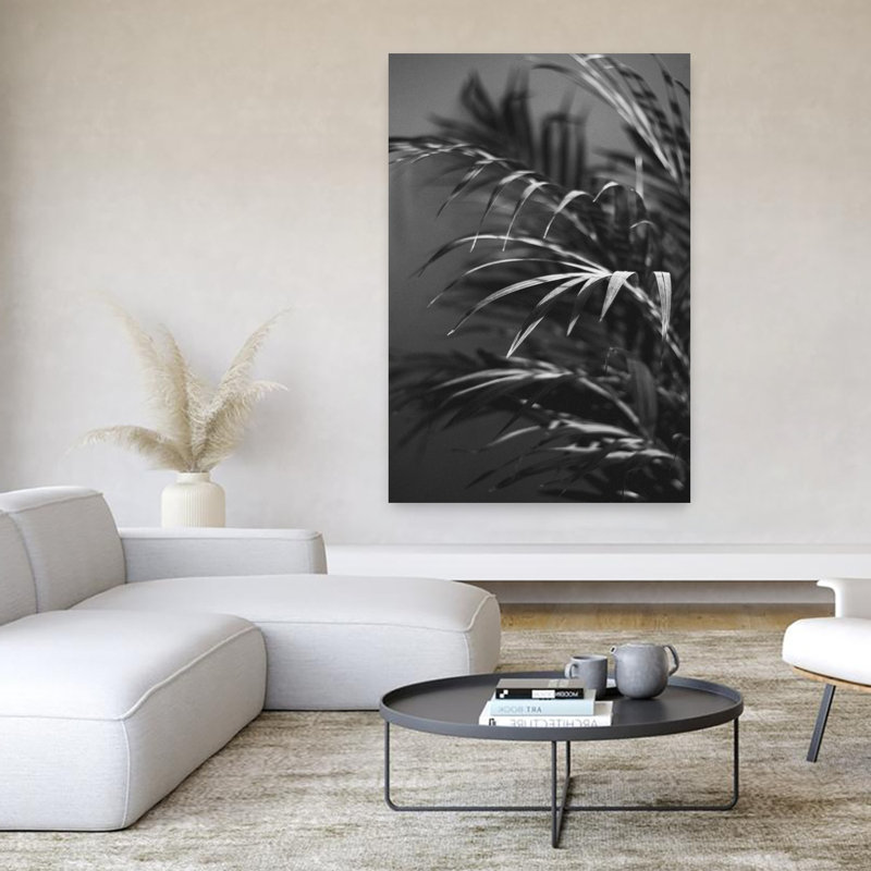 Art contemporain plante noire, H 60 po x l 40 po
