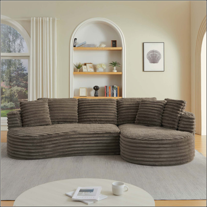 Canapé modulaire surdimensionné moderne en forme de L surdimensionné, design minimaliste, canapé-lit confortable pour les salons, les appartements et les espaces de réception, aucun assemblage requis