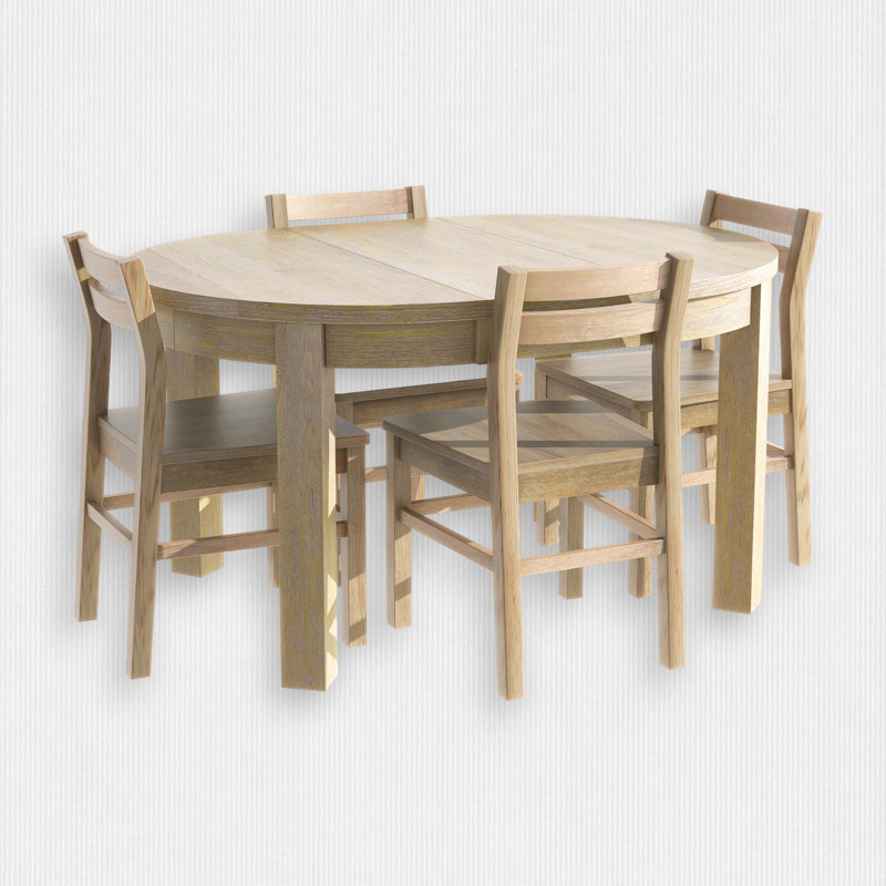 4 - Person Extendable Four Leg Dining Set, Natural