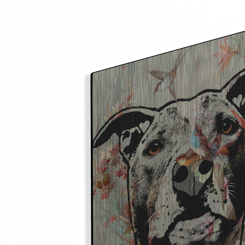 «Distinguished Pittie» par Dean Russo, art mural en métal, H 24 po x l 16 po
