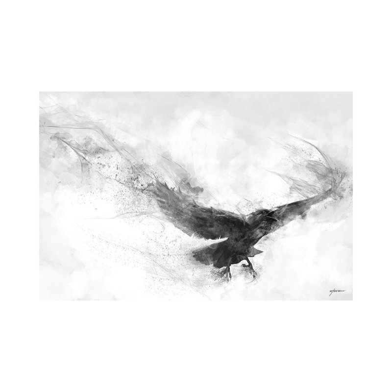 Raven's Flight par Steve Goad - reproduction d'art sur toile tendue, 8'' H x 12'' W x 0.75'' D