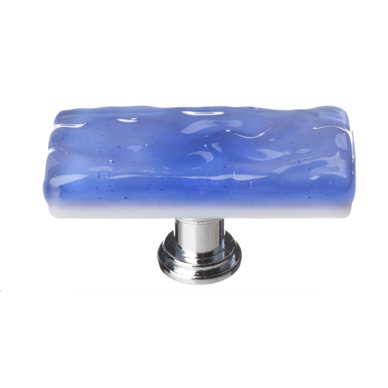 Poignée d'armoire Glacier, Chrome poli, Bleu ciel