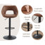 Upholstered PU Leather Bar Stools Modern Swivel Counter Stool with Hollow Backrest for Home Bar Kitchen-1777060147