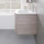 Meuble-lavabo mural en chêne gris l 28 po x P 22 po avec comptoir en acrylique blanc Brookline