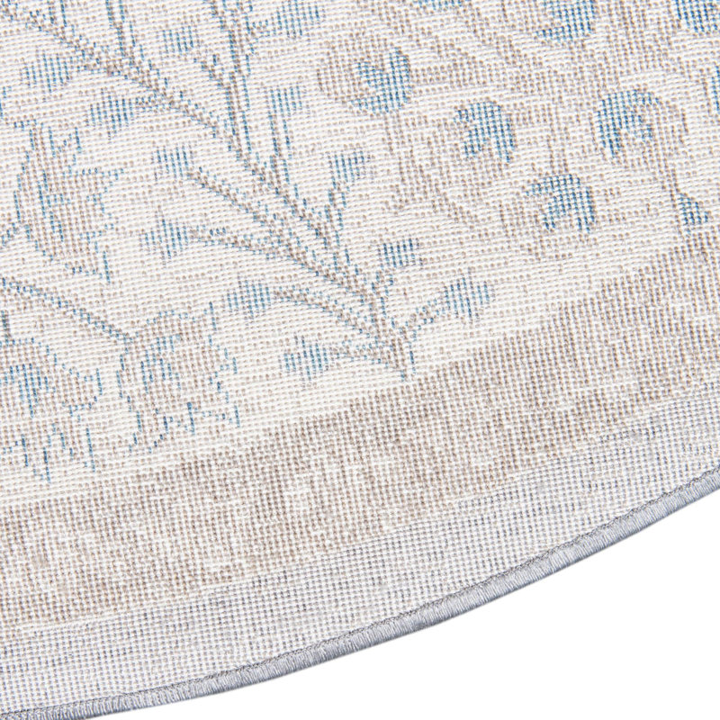 Moua Floral Indoor Rug, Round 7'