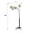 Black Quadrilateral Shade Crystal-Inspired Arched Floor Lamp