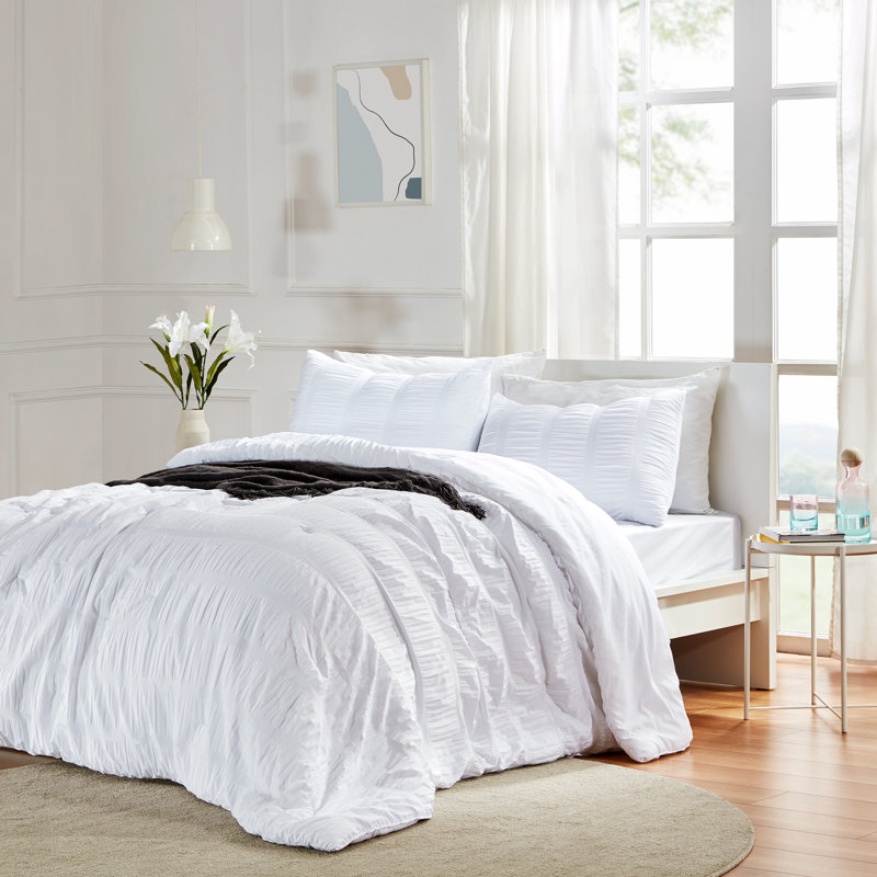 Polyester Comforter, King Comforter + 2 King Shams, White