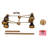 Mantasha Black & Gold 6-Light Sputnik Modern Chandelier Height Adjuatble with 4 Rods-335760266