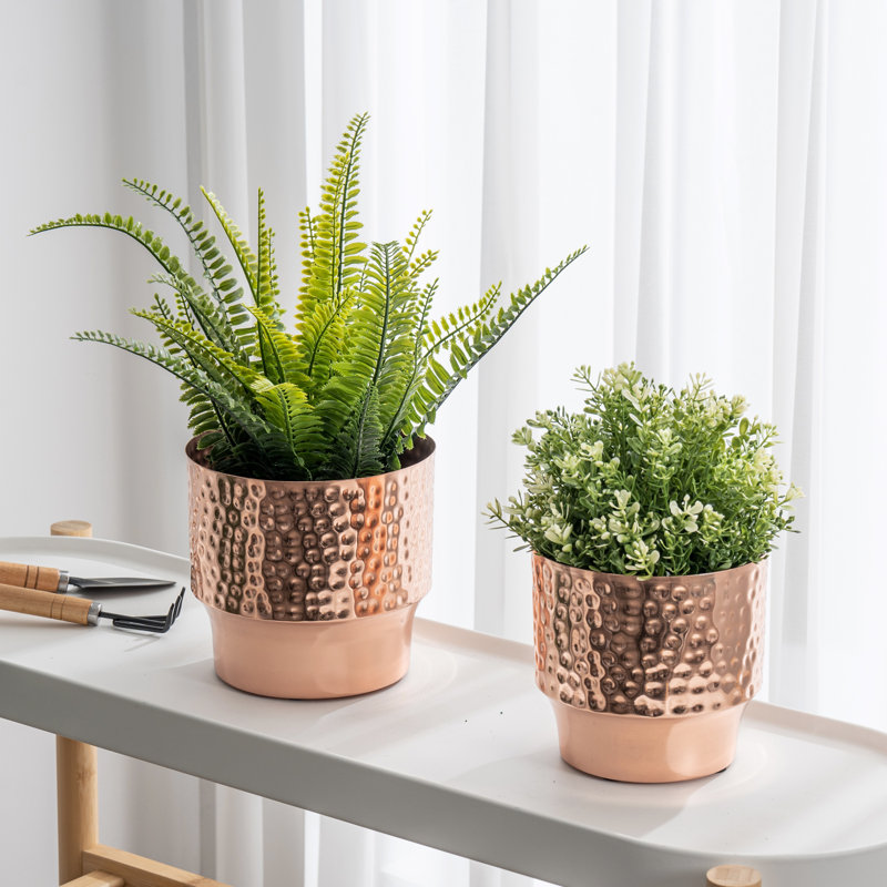Handmade Pot Planter, Pink/Gold