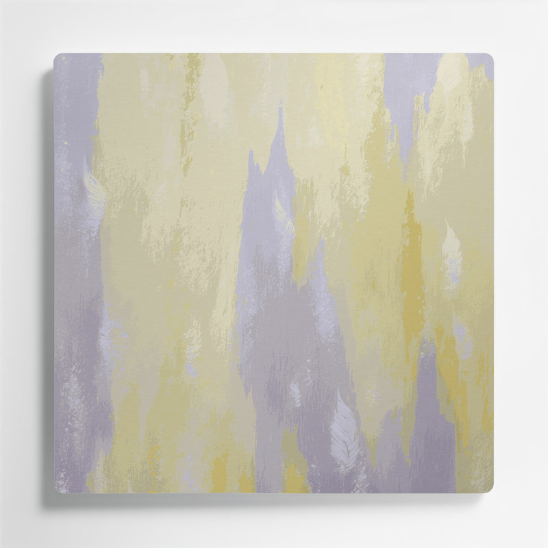 Abstrait couleur champ 22, art mural en métal beige, H 16 po x l 16 po
