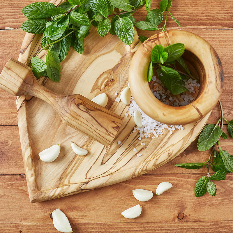 Wood Mortar And Pestle Set