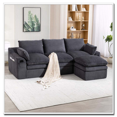 Modern L Shaped Compressed Modular Sectional Sofa