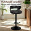 ALFORDSON 2x Bar Stool Swivel Gas Lift Backrest Dining Kitchen Pub Chair
