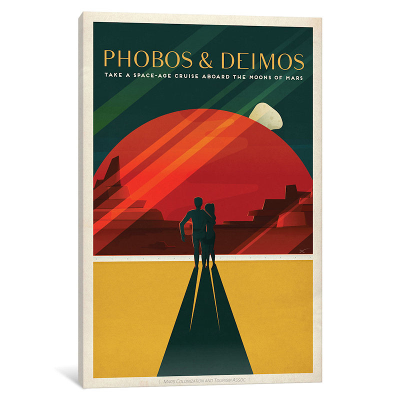 «Phobos and Deimos Space Traveller», impression sur toile, H 60 po x l 40po x P 1,5 po, Toile tendue, Pas de tapis