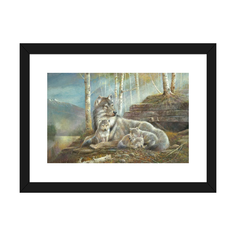 «Safe and Sound» par Ruane Manning - reproduction d'art, H 24 po x l 32 po x P 1 po, Papier encadré noir, Blanc
