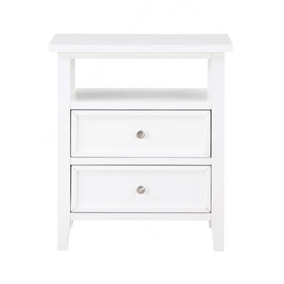 Table de chevet 2 tiroirs Weston White