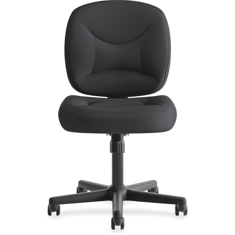 HON ValuTask Armless Desk Chair, Padded Mesh Low Back, Ergonomic Tilt-Tension Recline Control