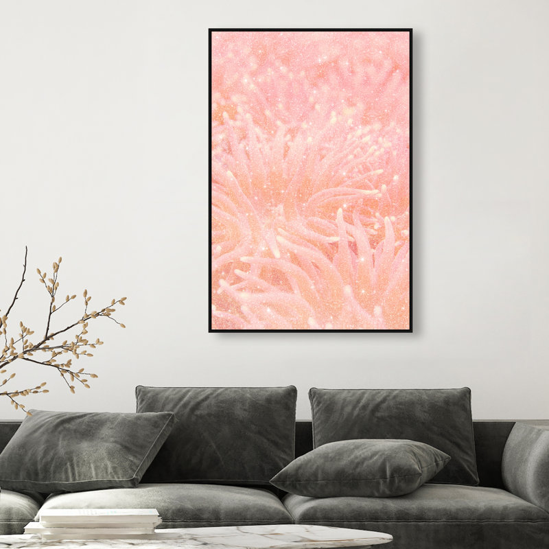 Deep Sea Flowers Print by Oliver Gal, 16"H x 11"W, Black Floater Frame