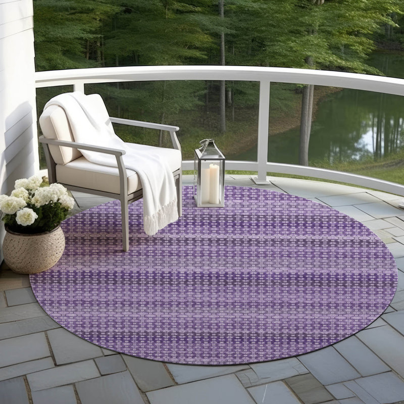 Tapis intérieur / extérieur lavable en machine Christain ACN1423, Rond 8 pi