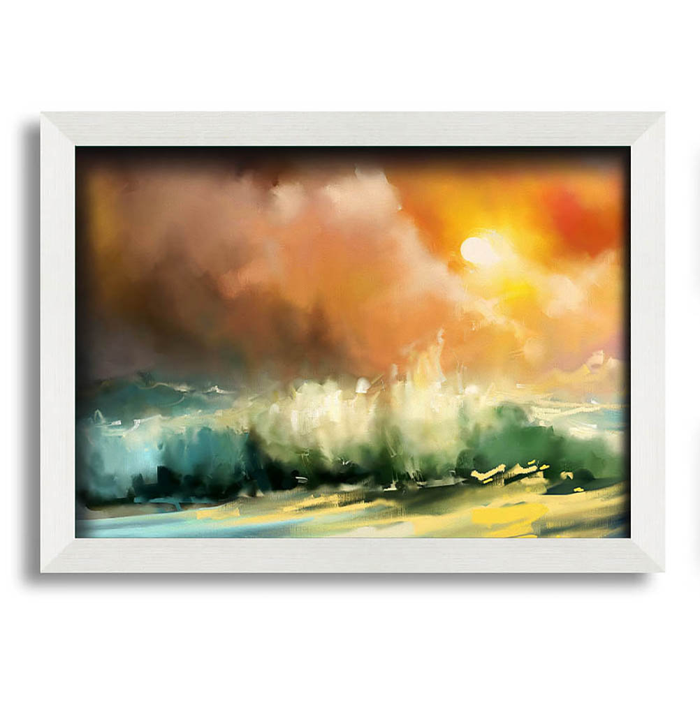 Raging Ocean Skies Gerahmter Druck Wandkunst