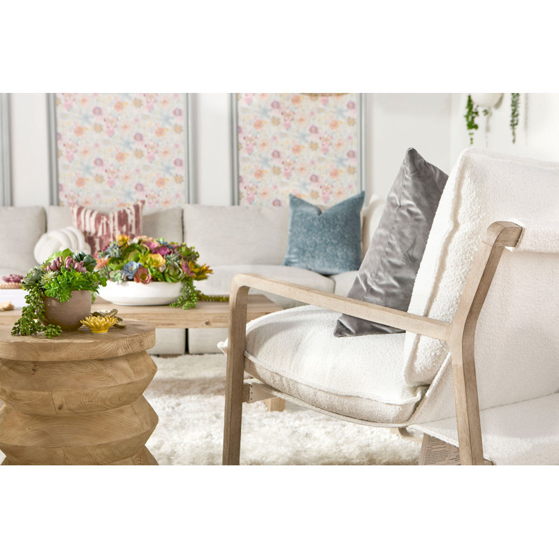 Fauteuil club en polyester 37 po Dihanna, Gris