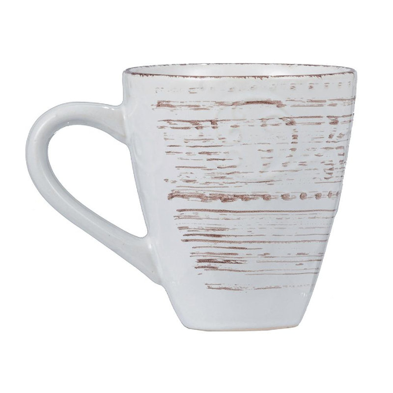 Cream Ceramic Rustic Flare 14oz Mugs - Set of 4