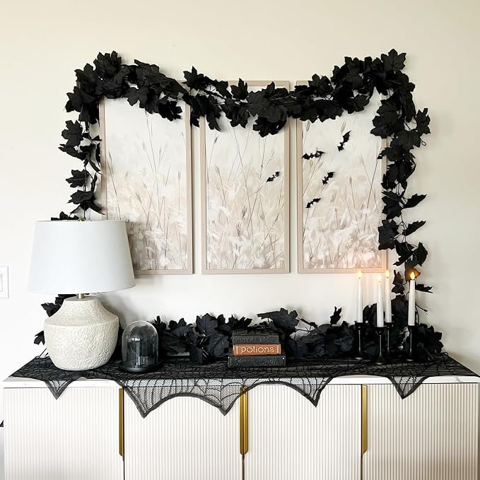 6.3cm Faux Garland, Black
