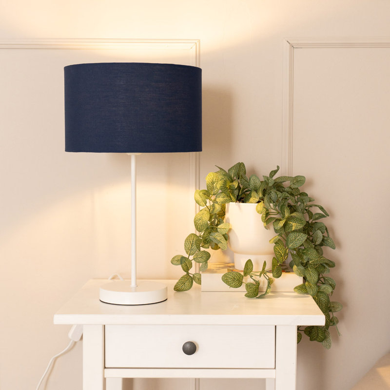 Romeir Metal Table Lamp, Navy Blue