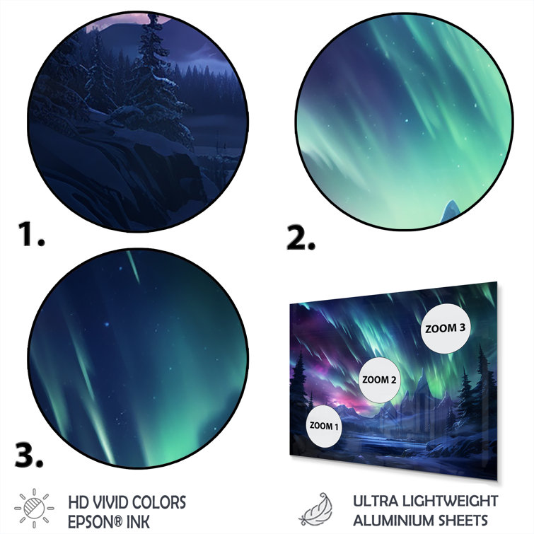 Loon Peak® Vibrant Northern Lights On Metal Print - Wayfair Canada