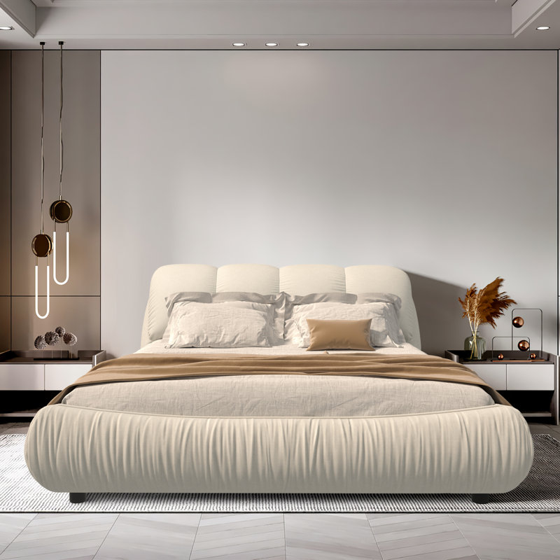 Lieselene Low Profile Standard Bed Frame, King, Beige
