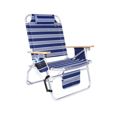 Big Jumbo 500 lbs XL Wide Heavy Duty Beach Chair for Big & Tall Adults, Aluminum Tubing - 4 Reclining Positions