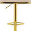 Ensemble de 2 tabourets de bar beige en velours à chaîne boule avec pieds dorés, capitonné moderne réglable pour la cuisine et la maison