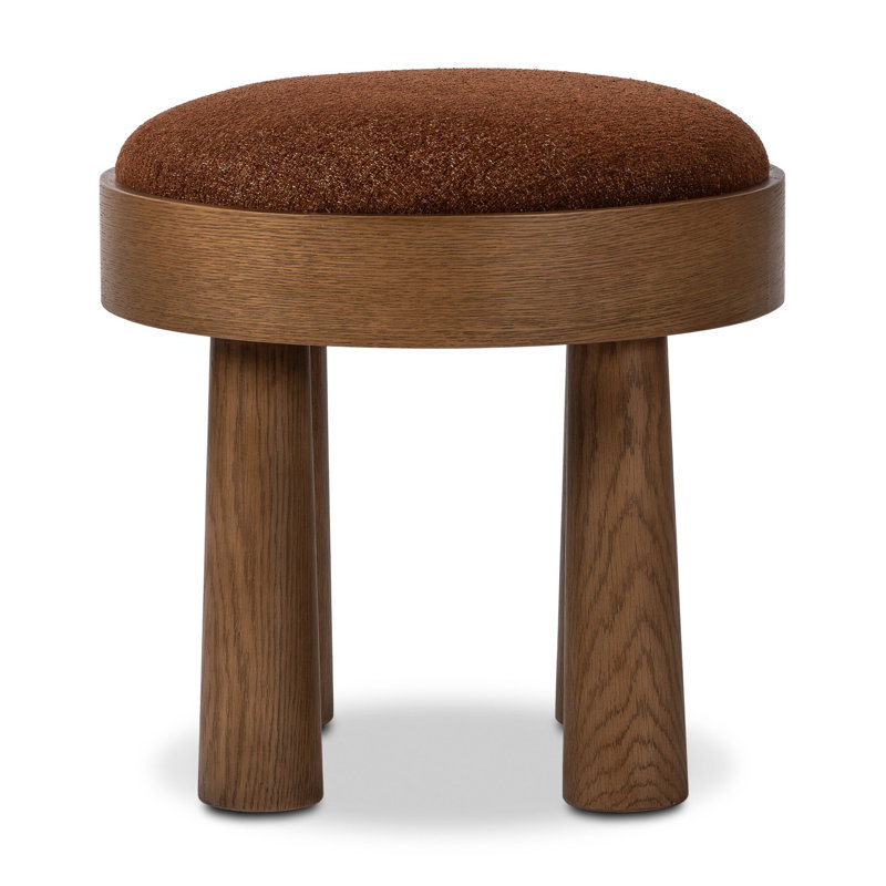 Tabouret d'appoint en bois massif Amren, Crypton Wayfarer Sienna, Chêne chaud