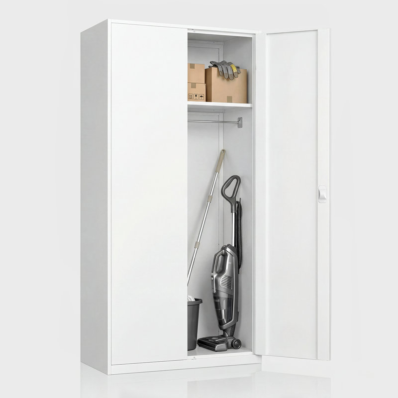 Armoires de rangement en métal avec serrure, Blanc
