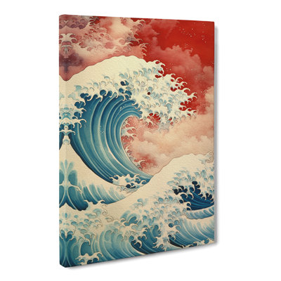 Wave Japanese Renaissance Art - Wrapped Canvas