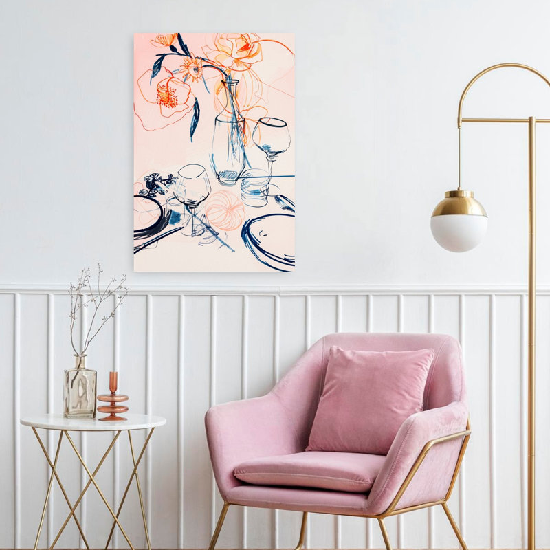 Art contemporain, art floral abstrait contemporain, H 24 po x l 16 po