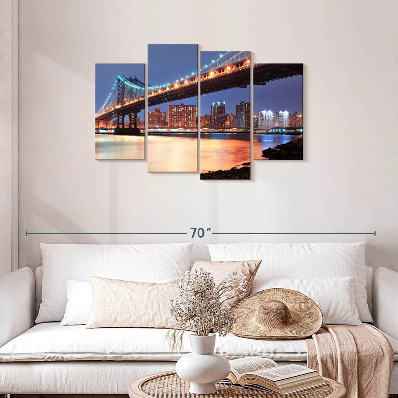 Lilie Illuminated Manhattan Bridge, 27" H x 43" W