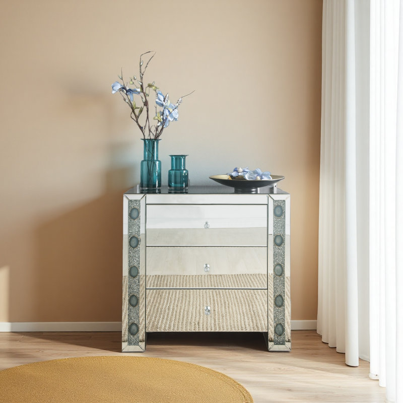 Console avec miroir et fausse agate