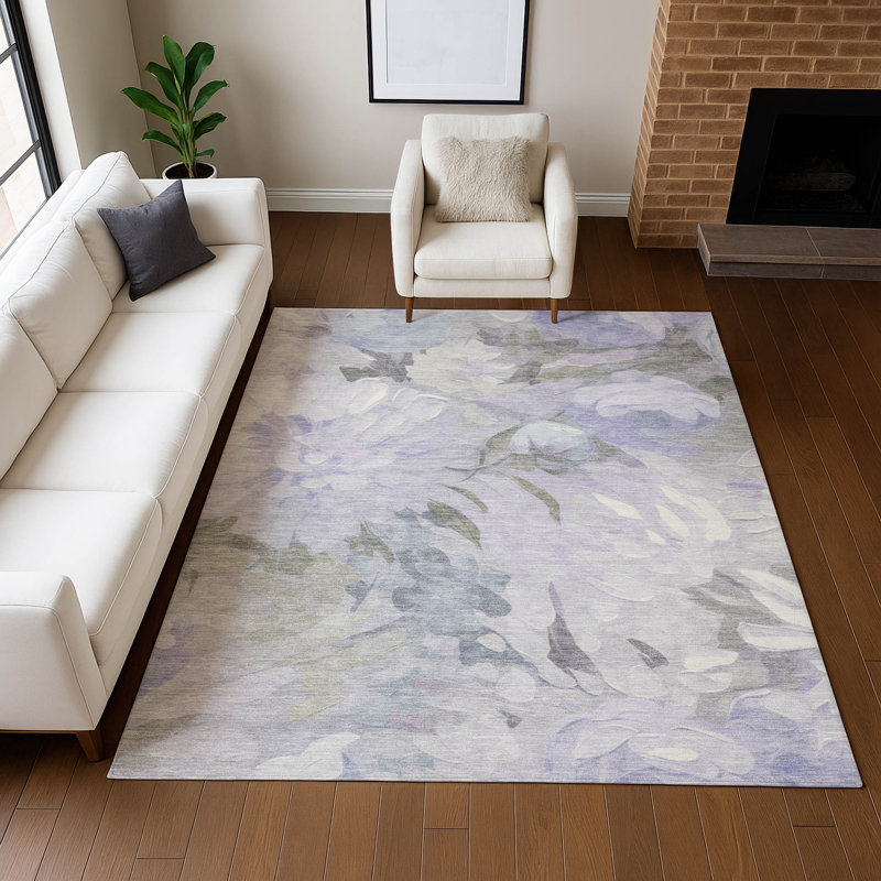 Tapis floral intérieur / extérieur lavable à la machine Jenning ACN2264, Rectangle 10 pi x 14 pi