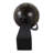 Modern Globe Sculpture With Wood Base - Figurine Style Statues And Decorative Objects For Home Decor And Living Room - 11", Black