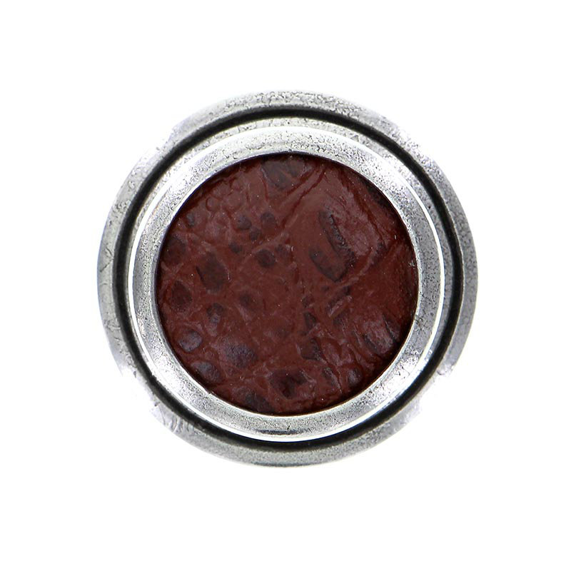 Equestre Round Knob, Small, Antique Nickel, Black Pear