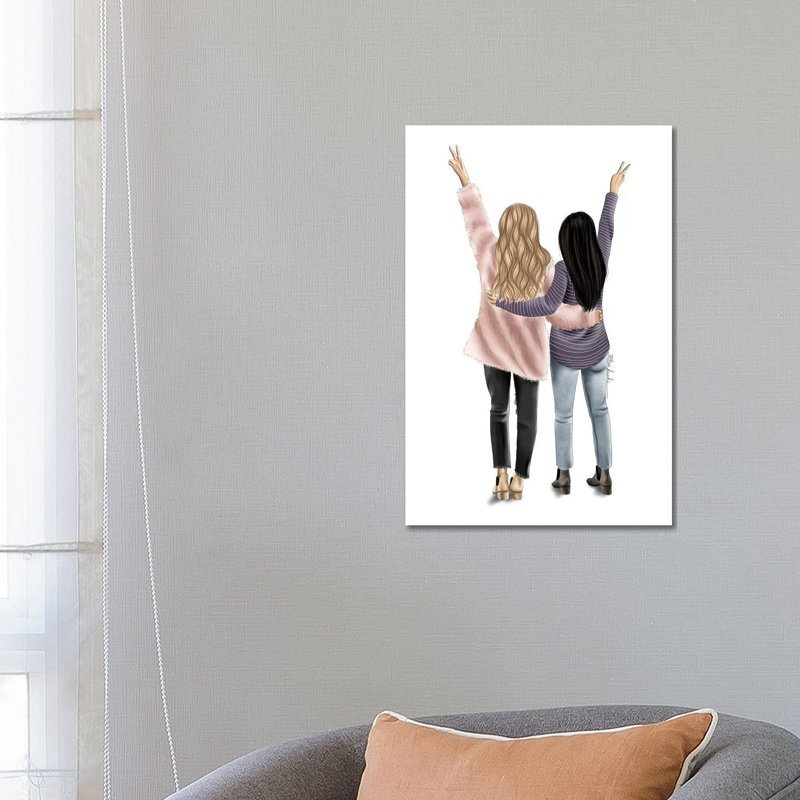 Friends by Elza Fouche - Painting on Canvas, Wrapped Canvas, 66.04cm H x 45.72cm W x 3.81cm D
