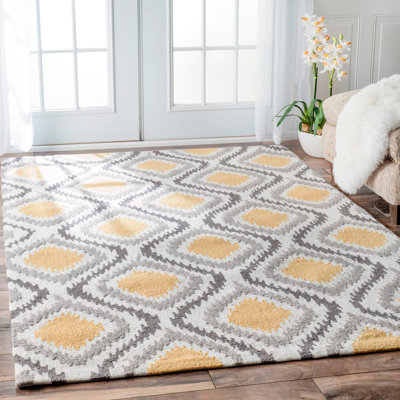 Tapis jaune crocheté à la main Straley